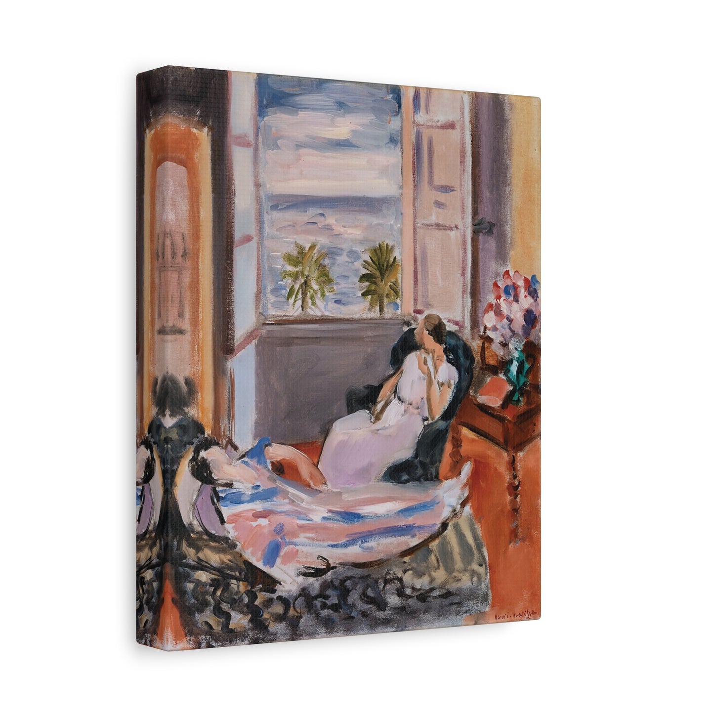 Intérieur à deux personnages, fenêtre ouverte (1922) by Henri Matisse / Reproduction Fine Art sur Toile / Epaisseur 3.2 cm - 1.25 inch