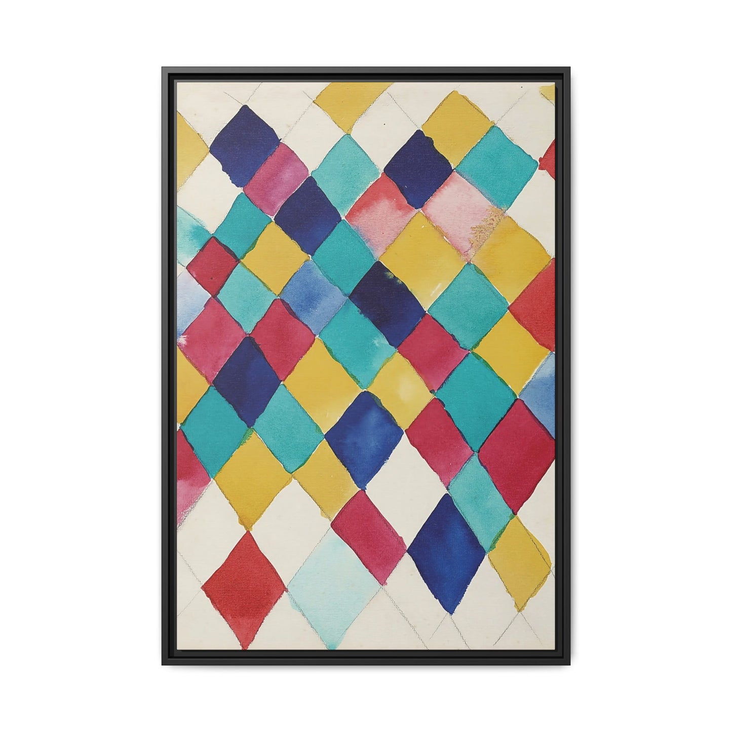 Wassily Kandinsky / Étude des couleurs avec les diamants (1913) / Toile encadrée sur caisse américaine