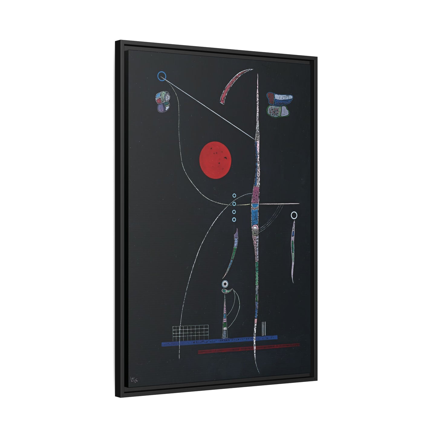 L' accent Rouge (1938) by Wassily Kandinsky / Toile encadrée sur caisse américaine