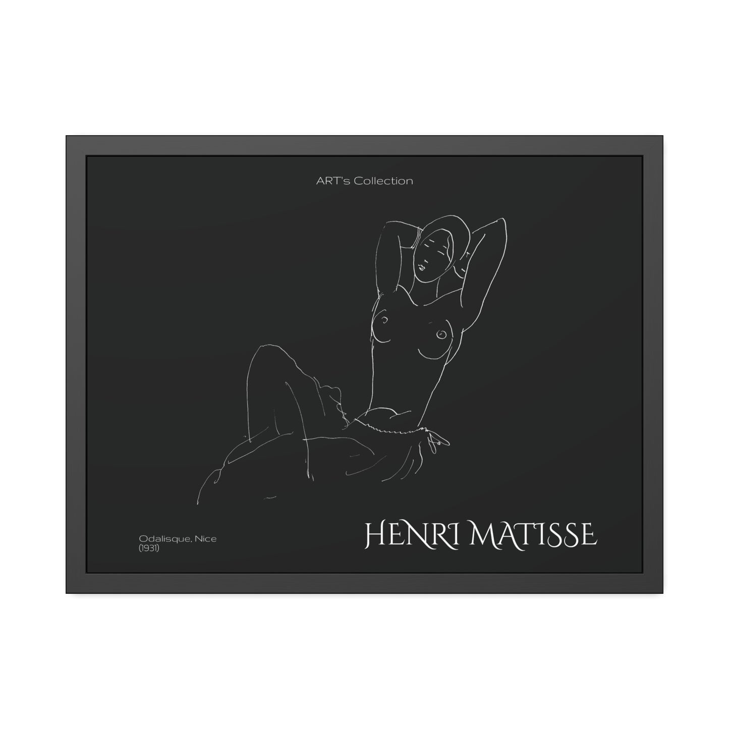 Odalisque, Nice (1931) black édition by Henry Matisse / Affiche Encadrée série ART's Collection