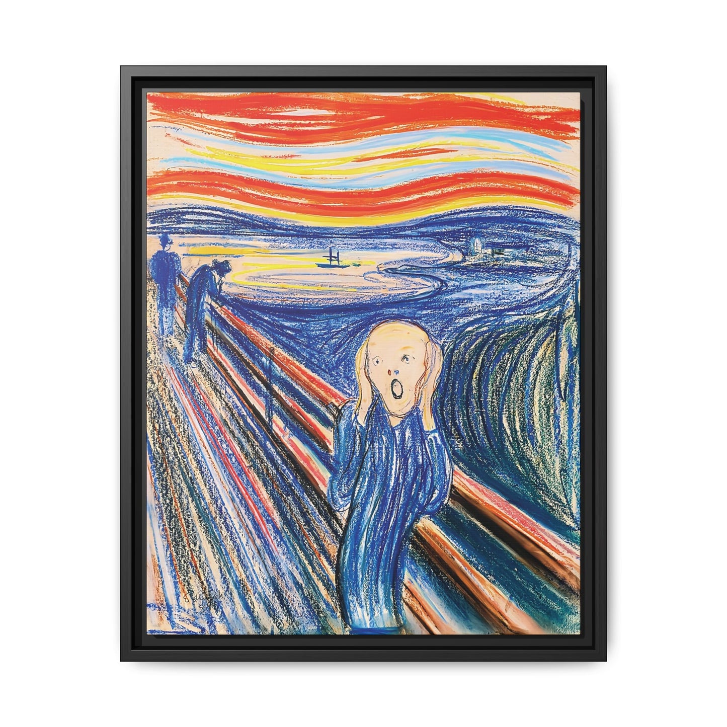 The Scream (1895) color version by Edvard Munch / Toile encadrée sur caisse américaine