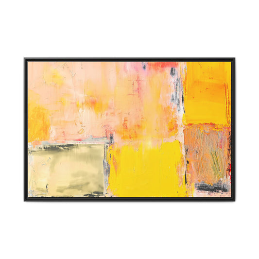 Tableau Beaux Arts Citron & Abricot "Série Sign Collections" / Toile encadrée sur caisse américaine