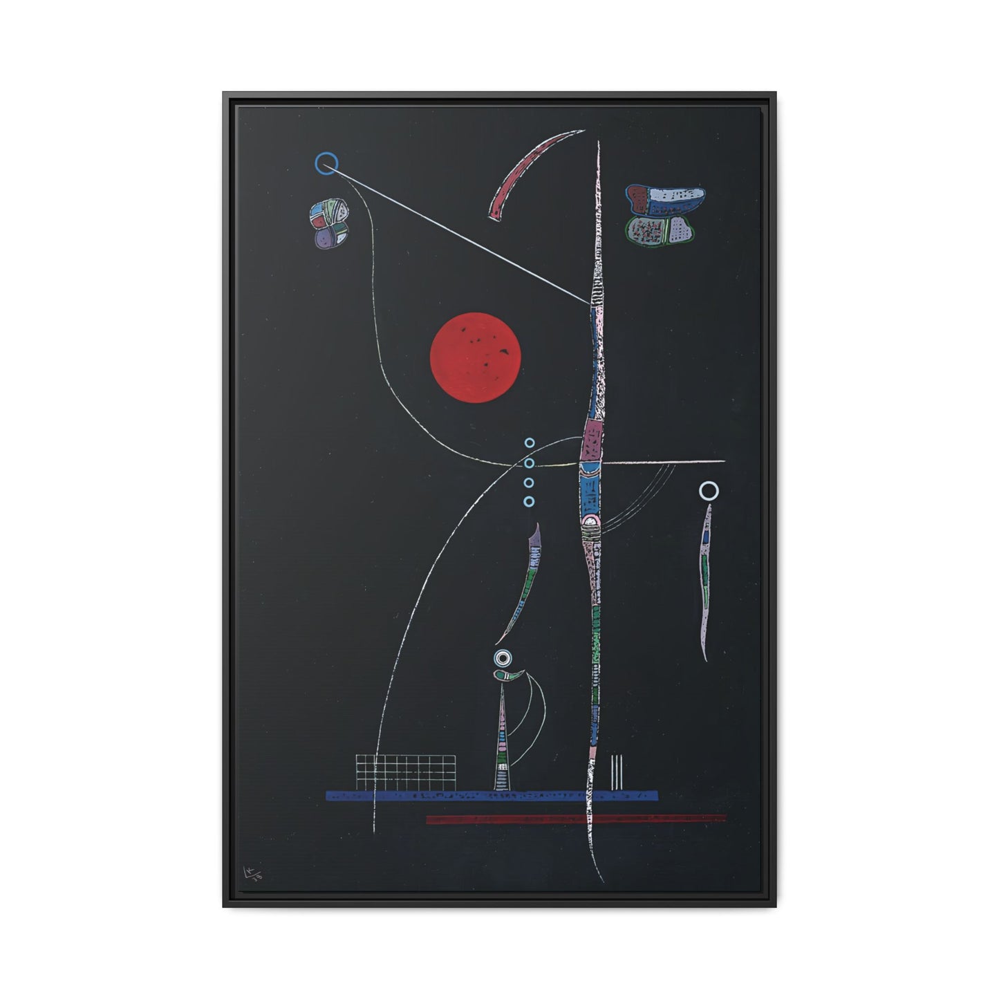 L' accent Rouge (1938) by Wassily Kandinsky / Toile encadrée sur caisse américaine