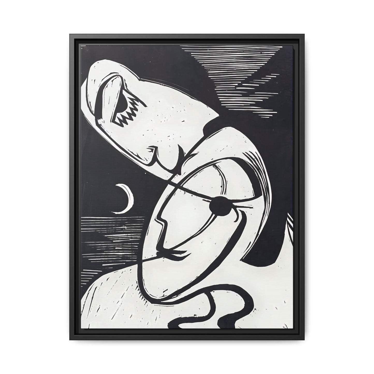 The Kiss (1930) by Ernst Ludwig Kirchner / Toile encadrée sur caisse américaine
