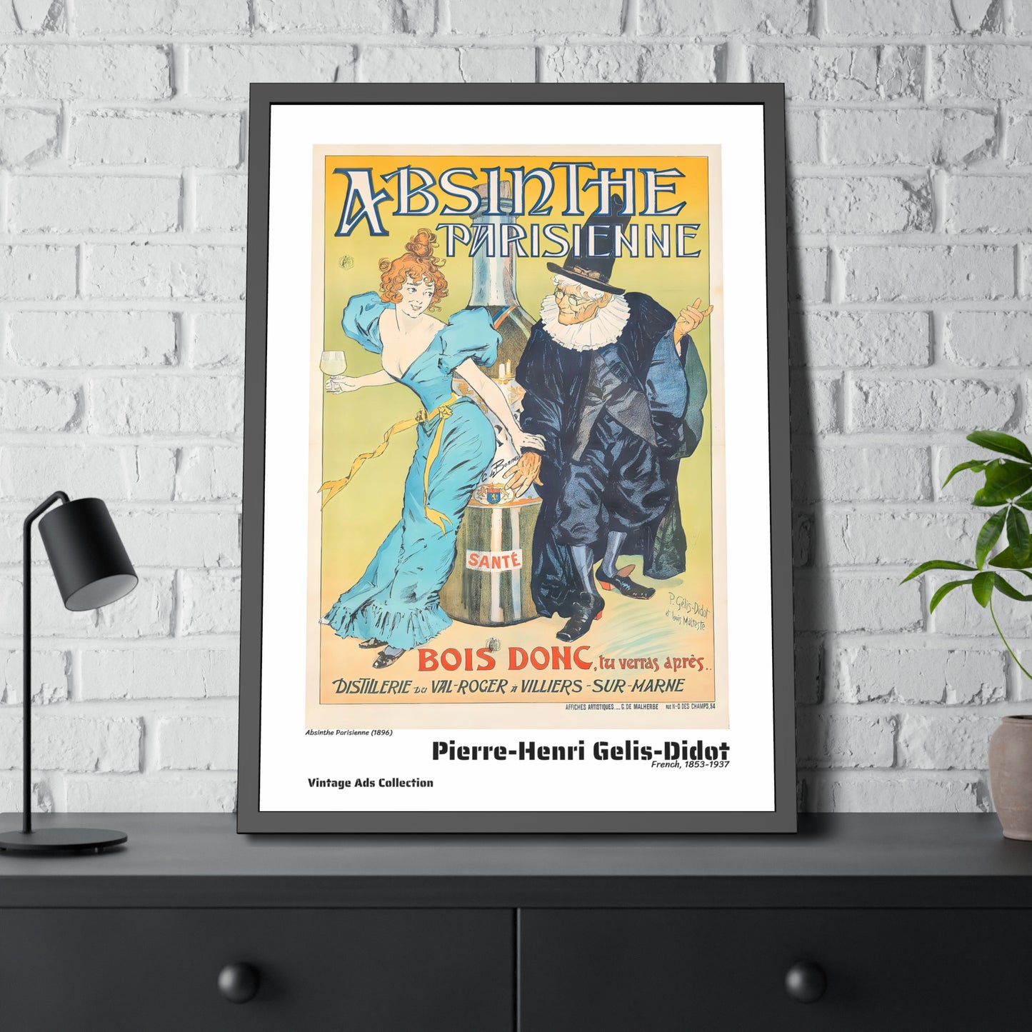 Absinthe Parisienne (1896) by Pierre-Henri Gelis-Didot / Affiche Encadrée Série Vintage Ads Collection