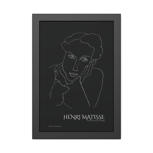 Femme pensive (1936) black édition by Henri Matisse / Affiche Encadrée série ART's Collection