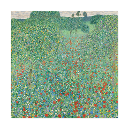 Blühender Mohn Mohnwiese (1907) by Gustav Klimt / Reproduction Fine Art sur Toile / Flanc Large Epaisseur 3.2 cm - 1.25 inch
