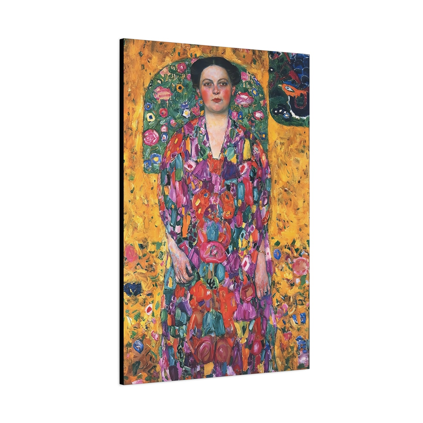 Portrait of Eugenia Primavesi (1913) by Gustav Klimt / Reproduction Fine Art sur Toile / Flanc Large Epaisseur 3.2 cm - 1.25 inch