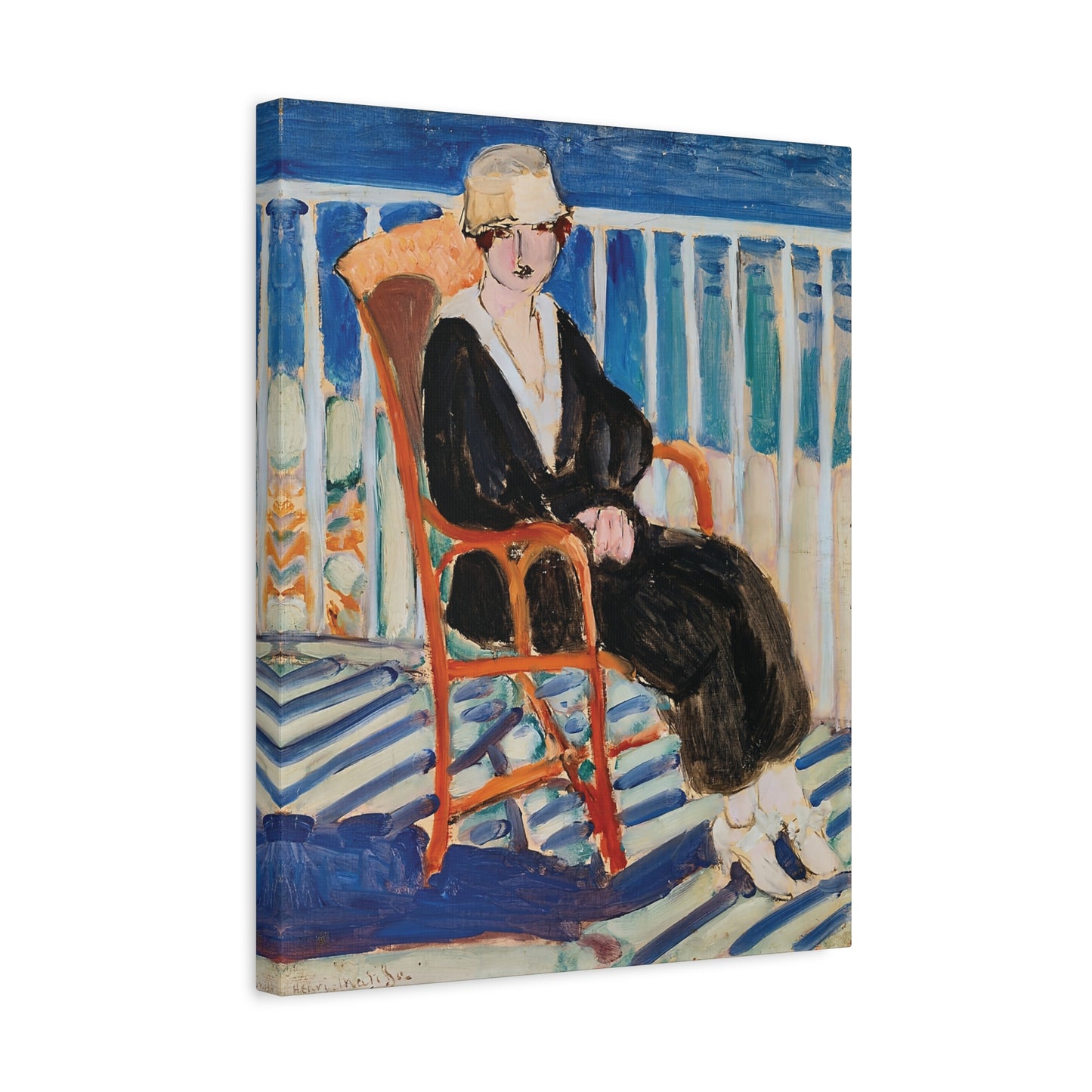 Jeune fille au balcon sur la mer (1918) by Henri Matisse / Reproduction Fine Art sur Toile / Epaisseur 3.2 cm - 1.25 inch
