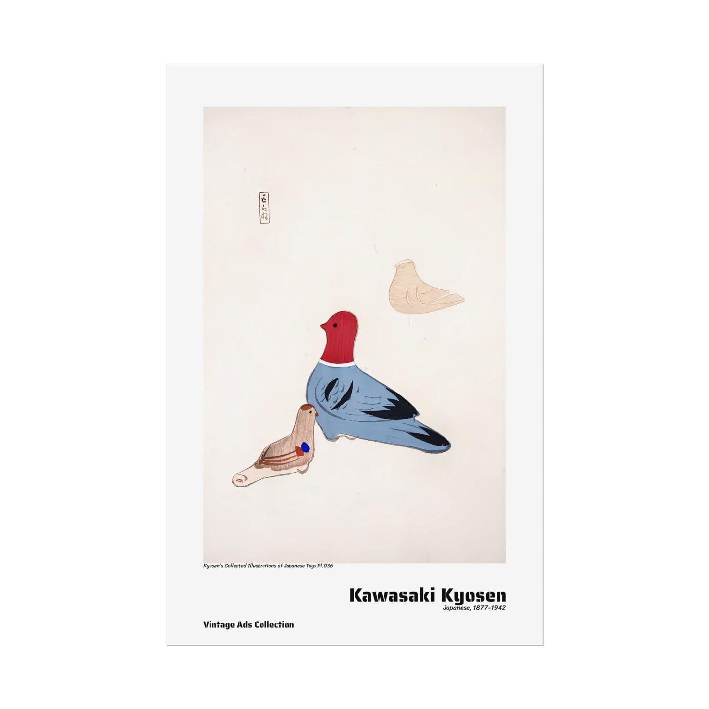 Kyosen's Collected Illustrations of Japanese Toys Pl.036 (1919) by Kawasaki Kyosen / Affiche imprimée - Série Vintage Ads Collection