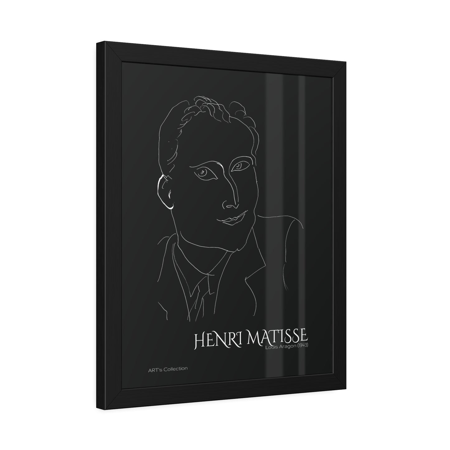 Louis Aragon (1943) black édition by Henri Matisse / Affiche Encadrée série ART's Collection