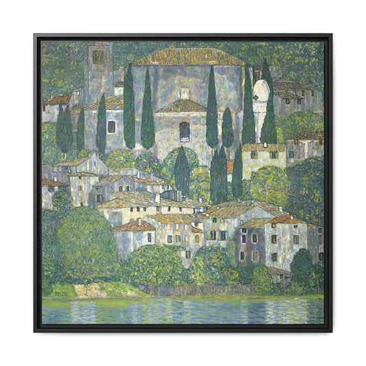 Church In Cassone - Landscape With Cypresses by Gustav Klimt / Toile encadrée sur caisse américaine