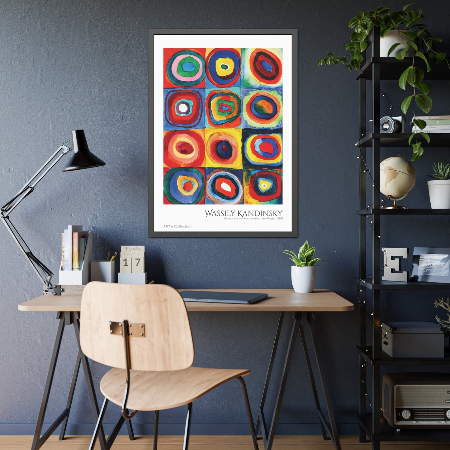 Quadrate mit konzentrischen Ringen (1913) by Wassily Kandinsky / Affiche Encadrée série ART's Collection