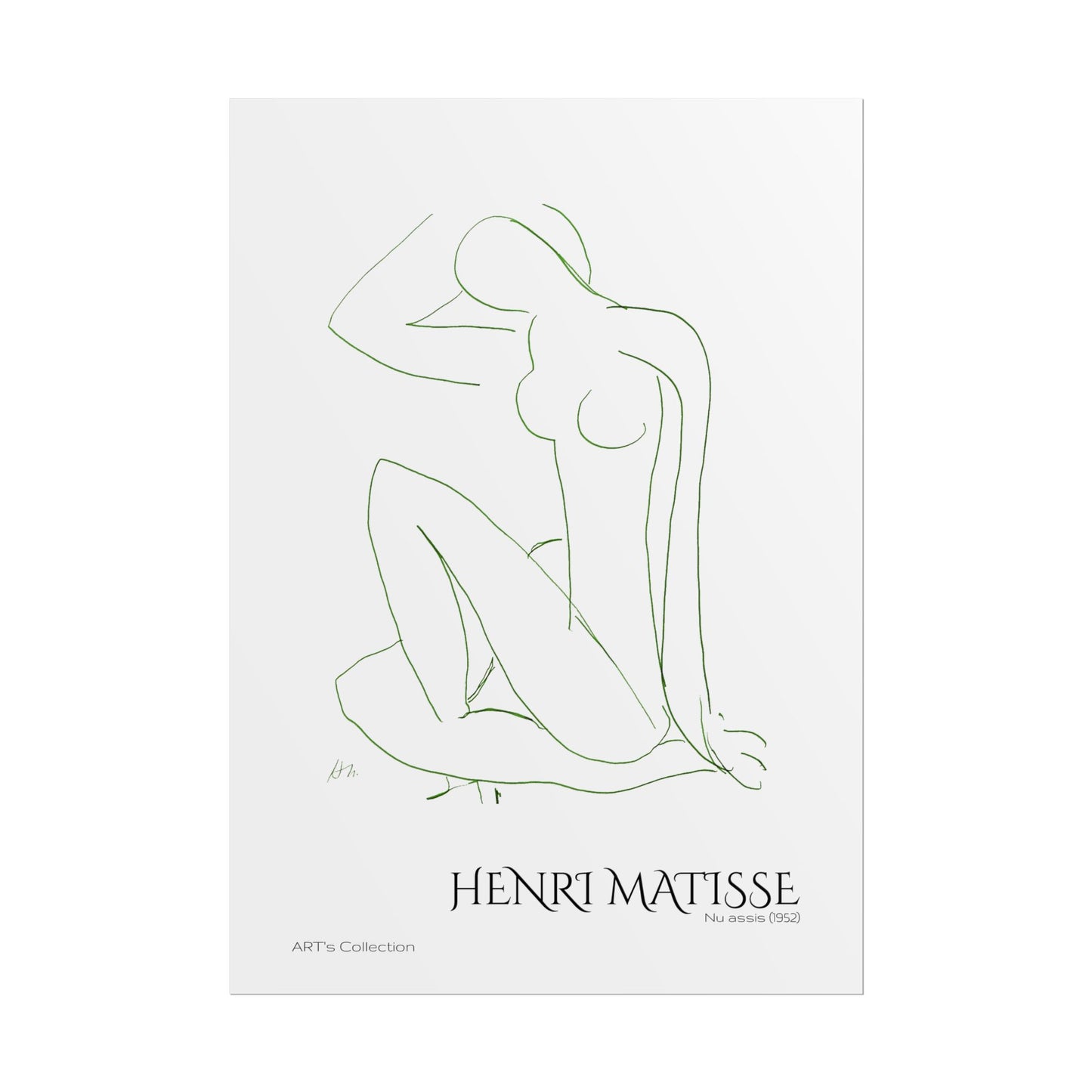 Nu assis (1952) version verte by Henri Matisse / Affiche imprimée - Série ART's Collection