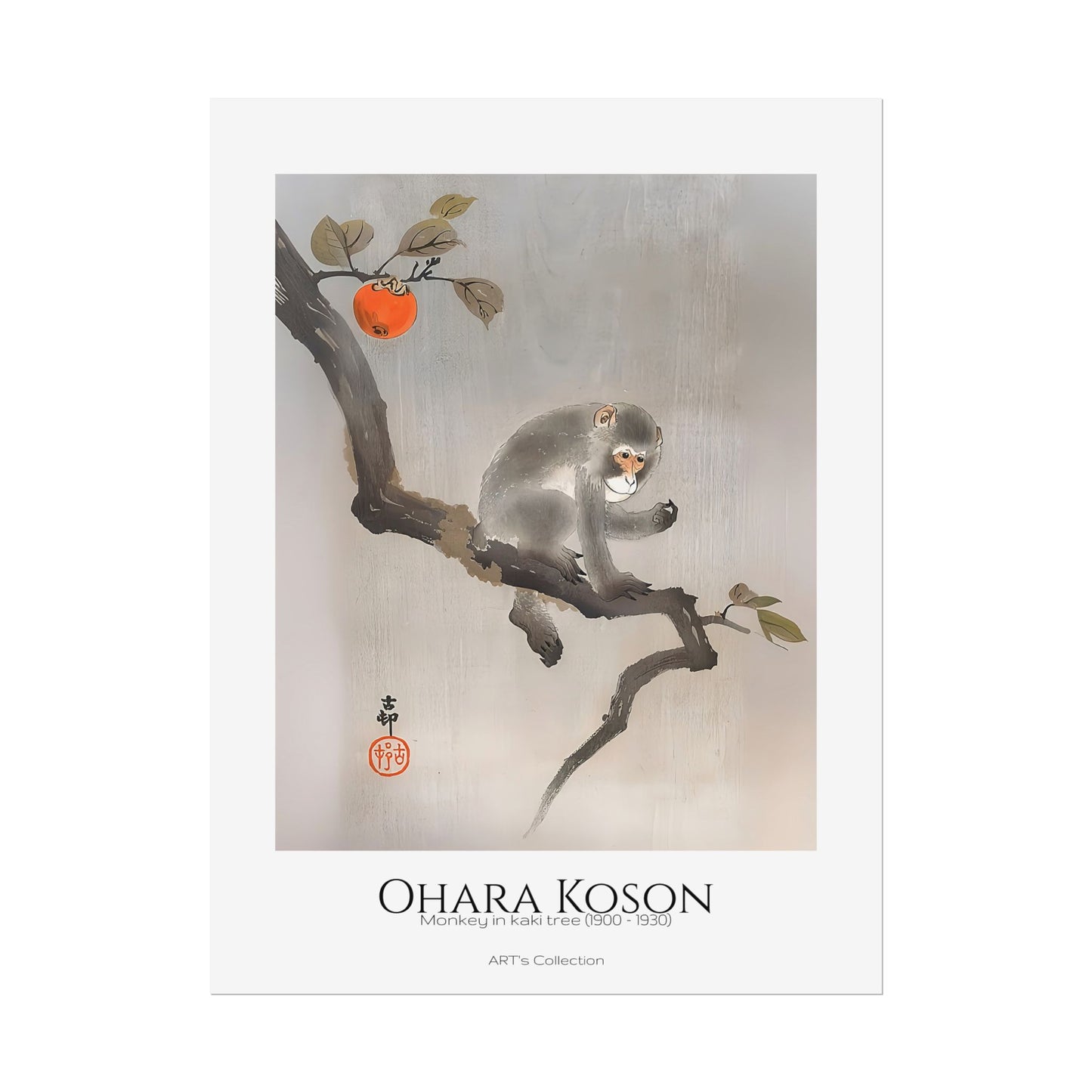 Monkey in kaki tree (1900 - 1930) by Ohara Koson / Affiche imprimée - Série ART's Collection