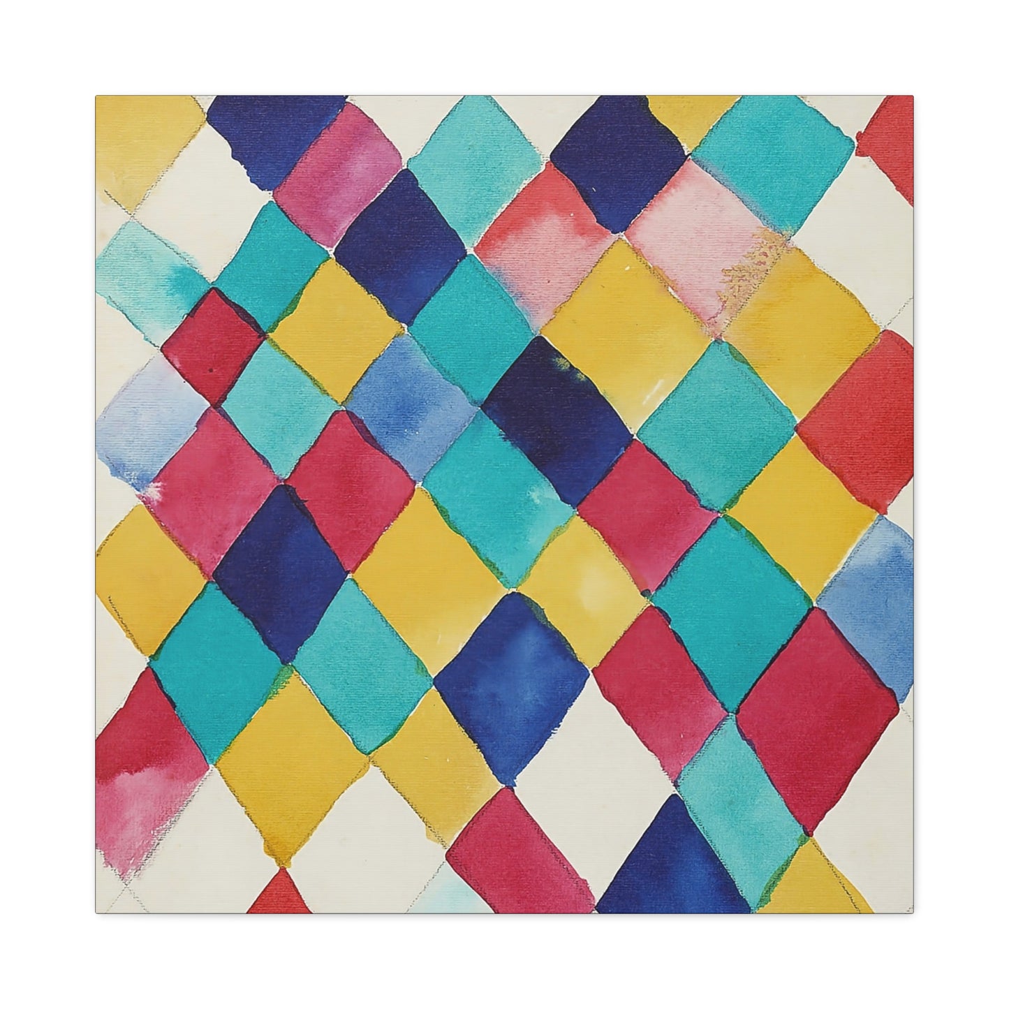 Farbstudie mit Rauten (1913) by Wassily Kandinsky / Reproduction Fine Art sur Toile / Epaisseur 3,2cm - 1'25 po