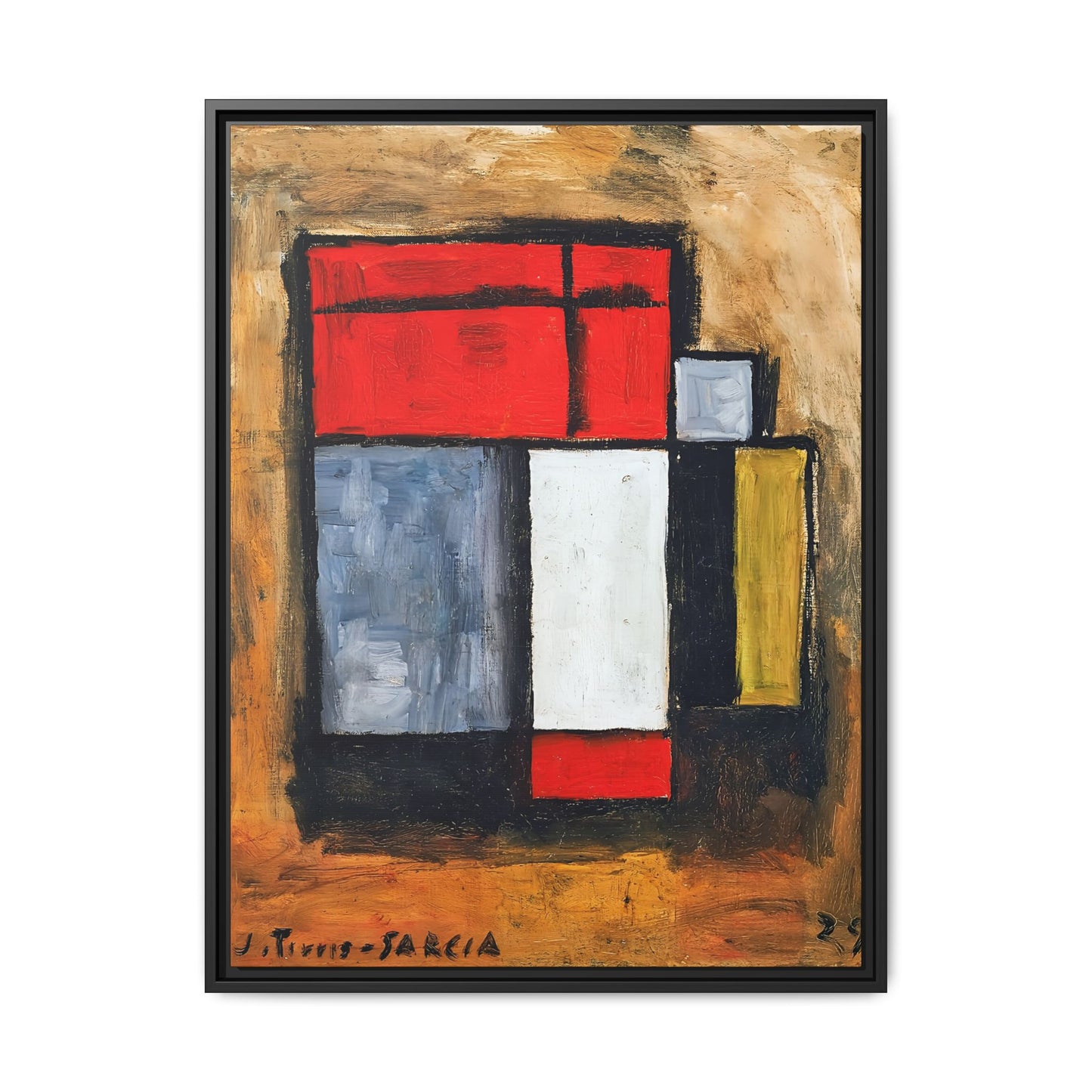 Formas abstractas (1929) by Joaquín Torres-García / Toile encadrée sur caisse américaine