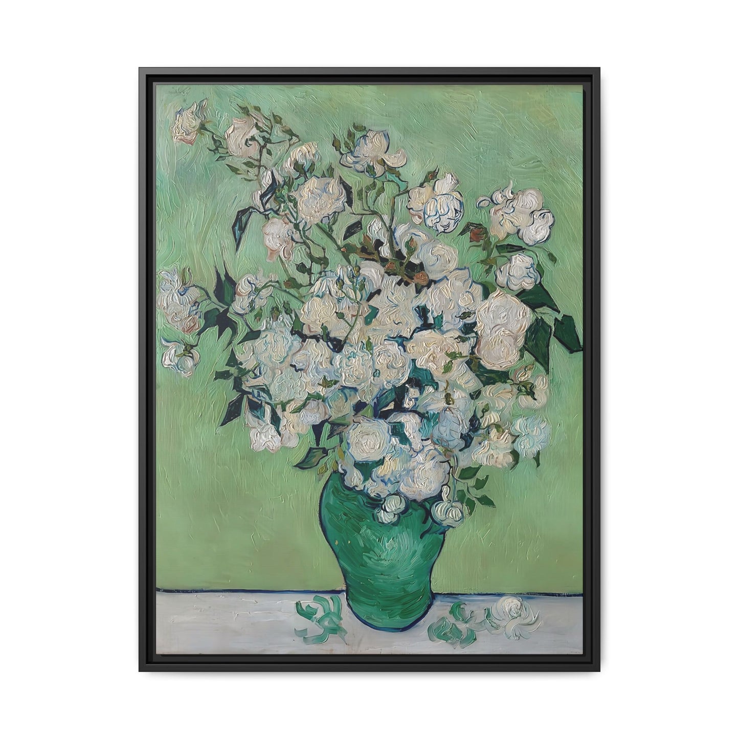 Roses (1890) by Vincent van Gogh / Toile encadrée sur caisse américaine