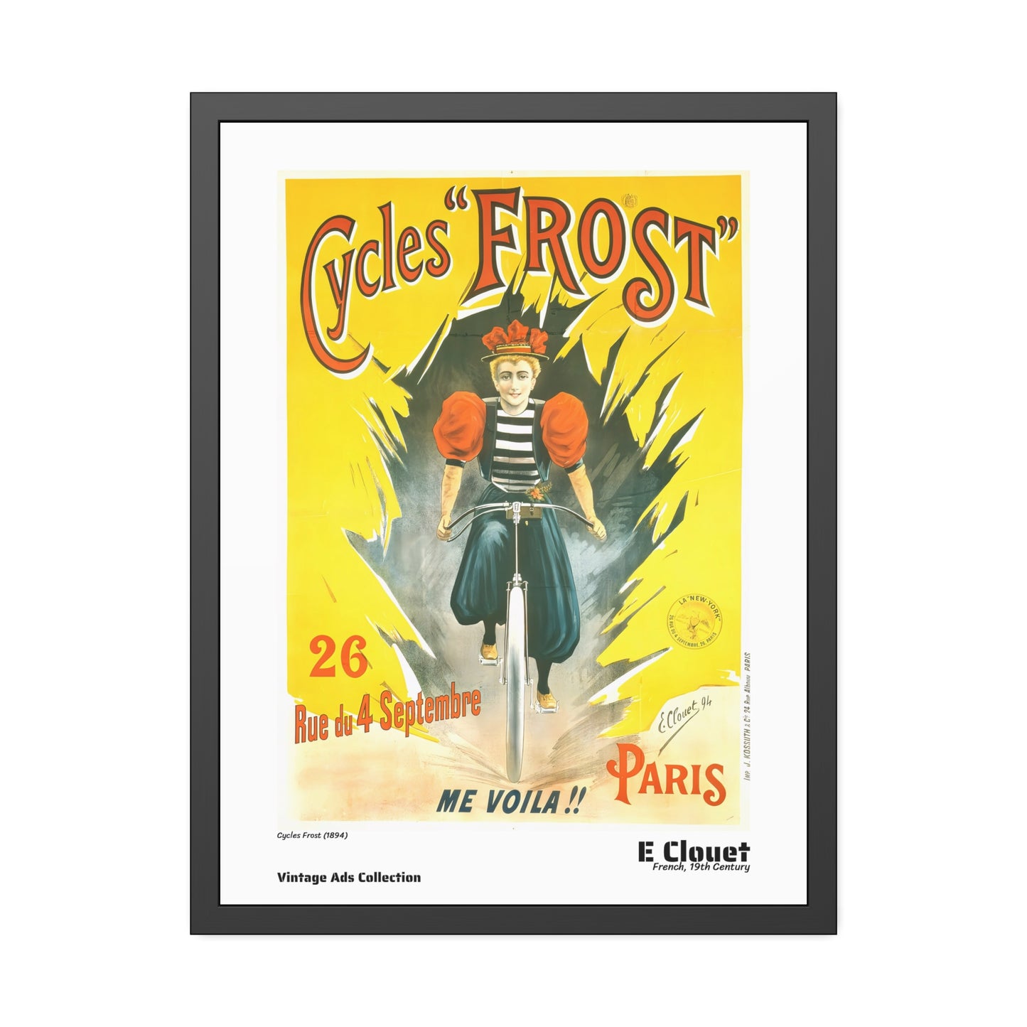 Cycles Frost (1894) by E Clouet / Affiche Encadrée Série Vintage Ads Collection