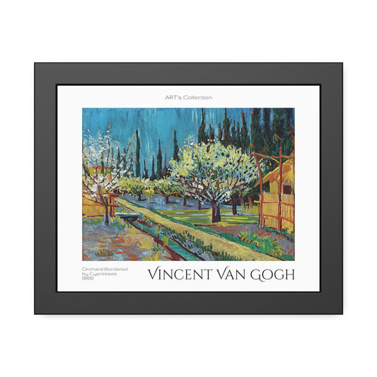 Orchard Bordered by Cypresses (1888) by Vincent Van Gogh / Affiche Encadrée série ART's Collection