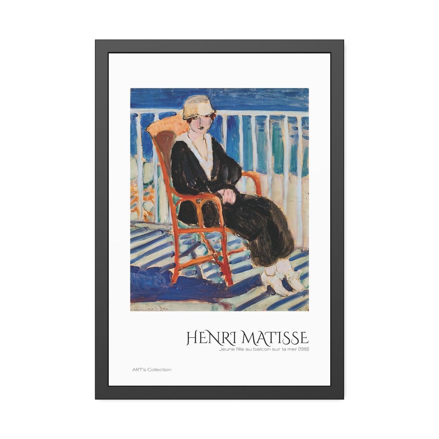 Jeune fille au balcon sur la mer (1918) by Henri Matisse / Affiche Encadrée série ART's Collection