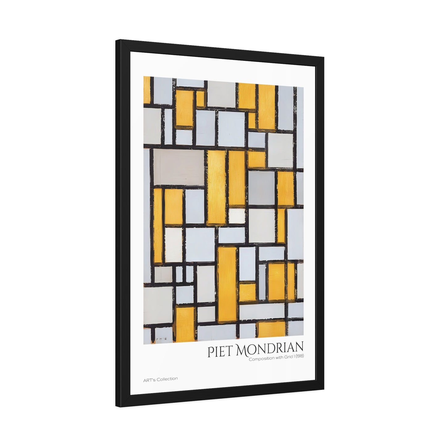 Composition with Grid 1 (1918) by Piet Mondrian / Affiche Encadrée série ART's Collection