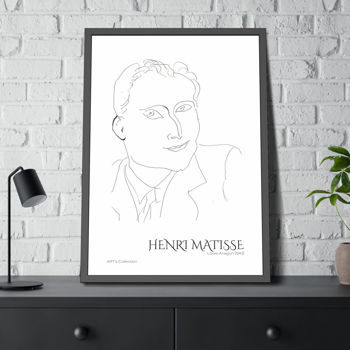 Louis Aragon (1943) by Henri Matisse / Affiche Encadrée série ART's Collection