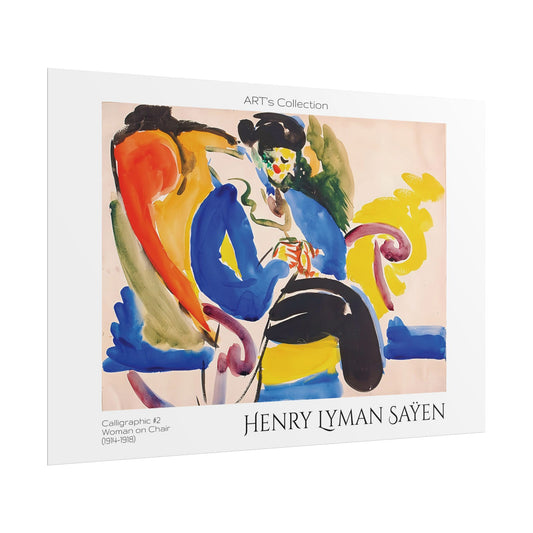 Calligraphic #2 Woman on Chair (1914-1918) by Henry Lyman Saÿen / Affiche imprimée - Série ART's Collection