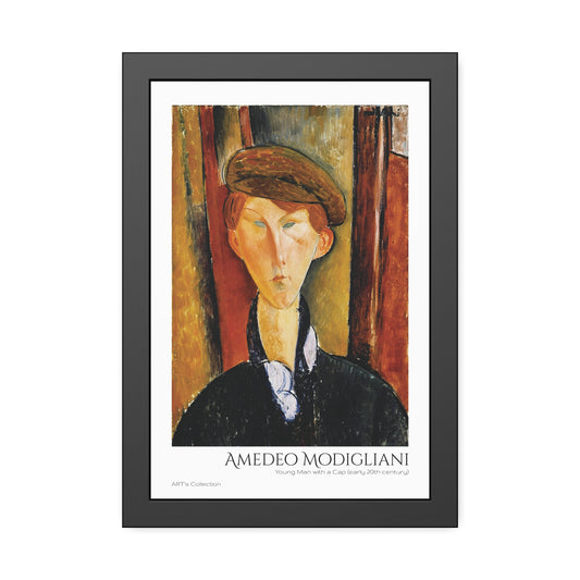 Young Man with a Cap (early 20th century) by Amedeo Modigliani / Affiche Encadrée série ART's Collection