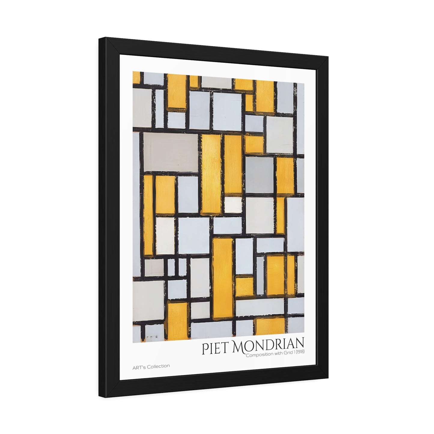 Composition with Grid 1 (1918) by Piet Mondrian / Affiche Encadrée série ART's Collection