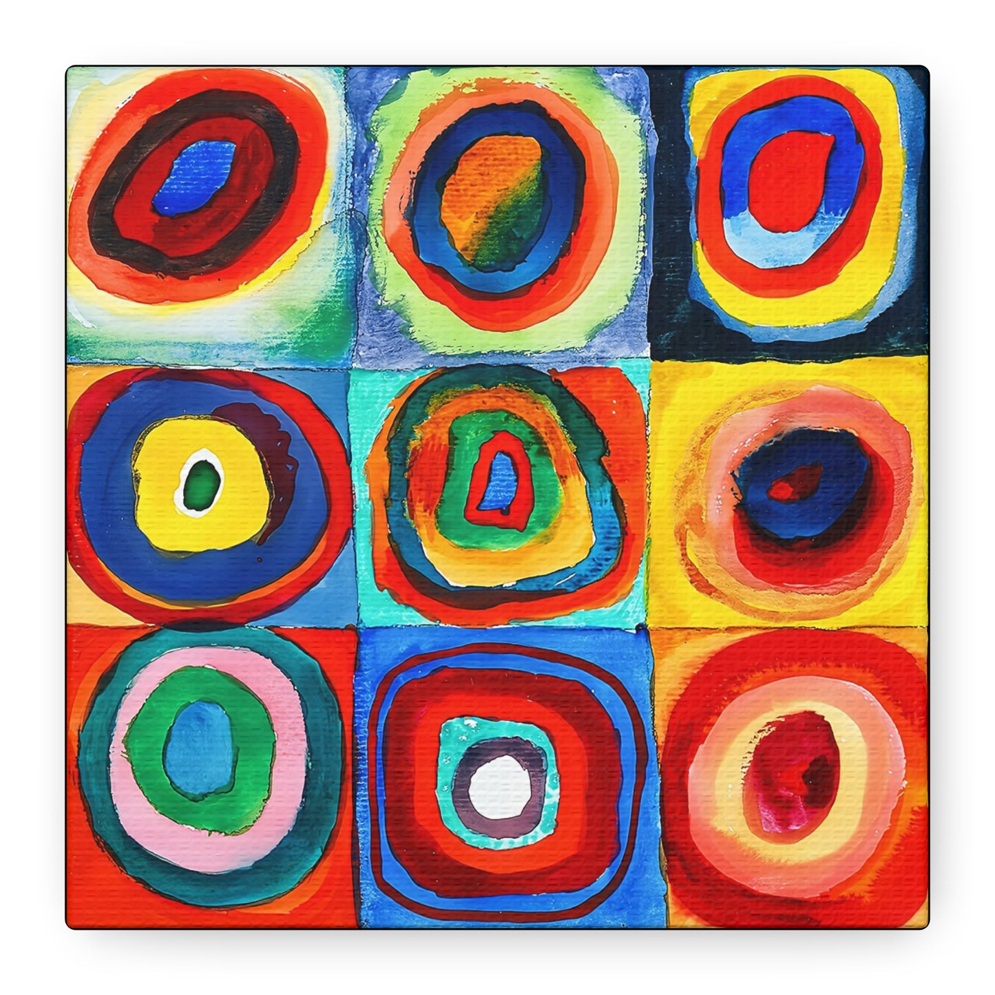 Quadrate mit konzentrischen Ringen (1913) by Wassily Kandinsky / Reproduction Fine Art sur Toile / Epaisseur 3,2cm - 1'25 po
