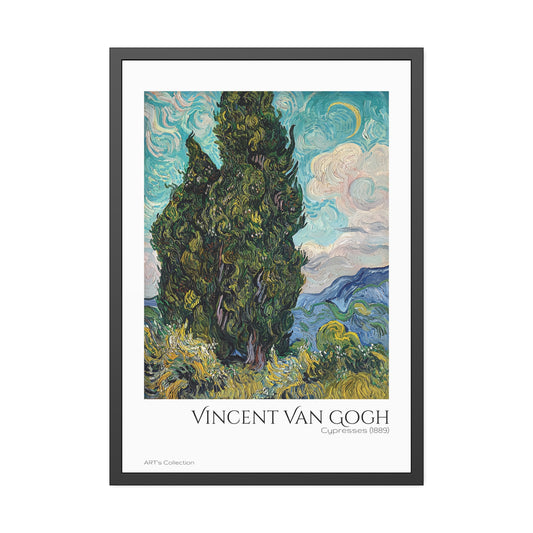 Cypresses (1889) by Vincent Van Gogh / Affiche Encadrée série ART's Collection