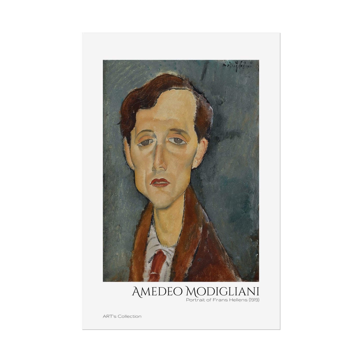Portrait of Frans Hellens (1919) by Amedeo Modigliani / Affiche imprimée - Série ART's Collection