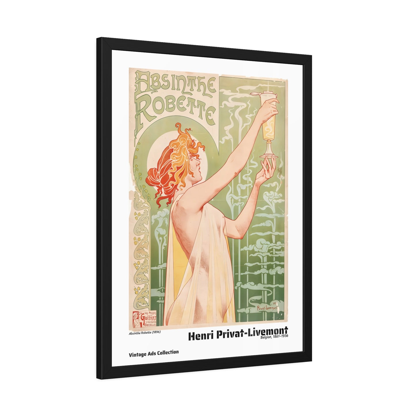 Absinthe Robette (1896) by Henri Privat-Livemont / Affiche Encadrée Série Vintage Ads Collection
