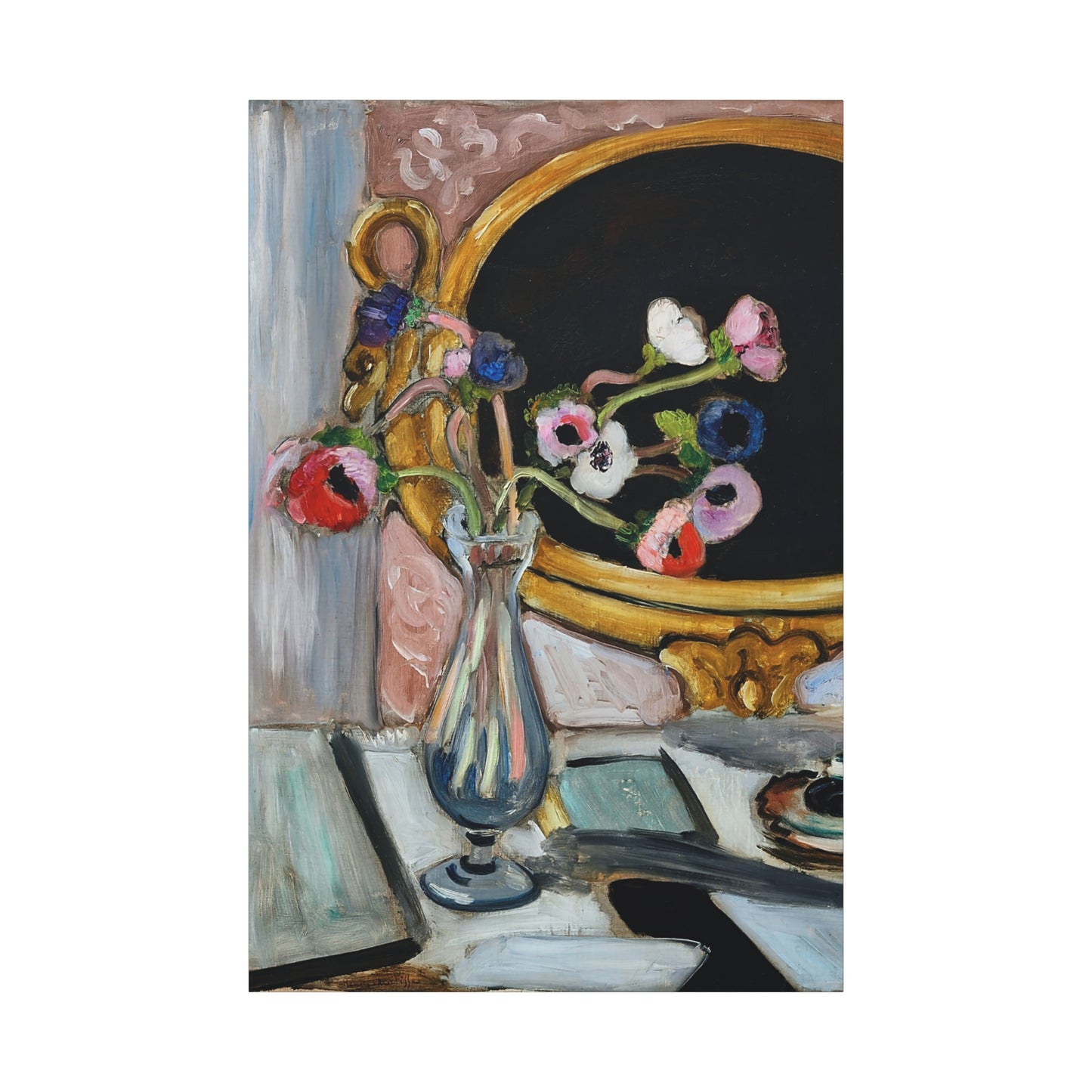 Anémones au miroir noir (1919) by Henri Matisse / Reproduction Fine Art sur Toile / Epaisseur 3.2 cm - 1.25 inch