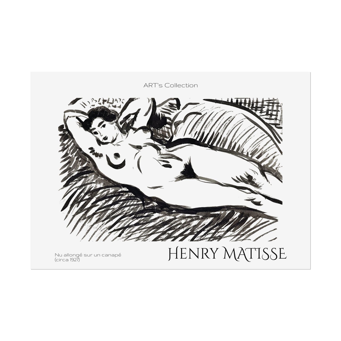 Nu allongé sur un canapé (circa 1927) by Henry Matisse / Affiche imprimée - Série ART's Collection
