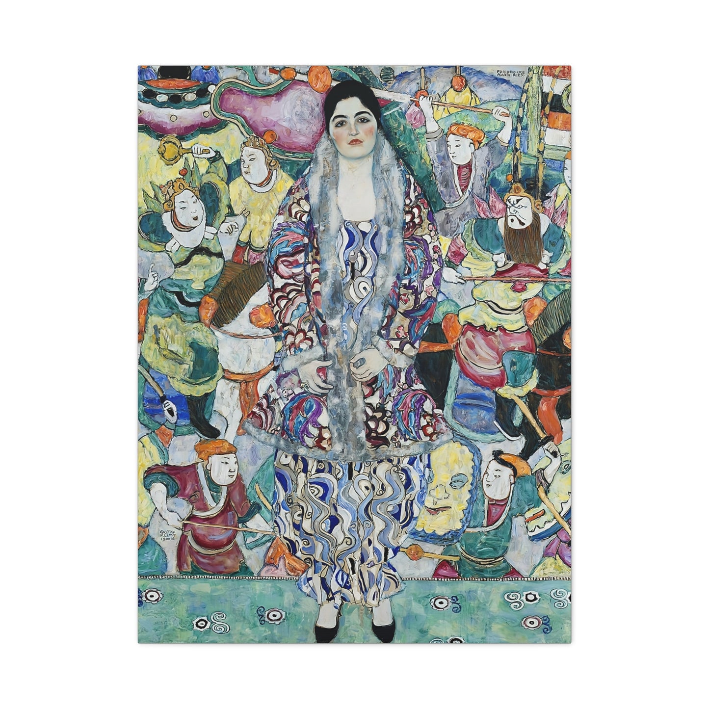 Portrait of Friederike Maria Beer (1916) by Gustav Klimt / Reproduction Fine Art sur Toile / Epaisseur 3.2 cm - 1.25 inch