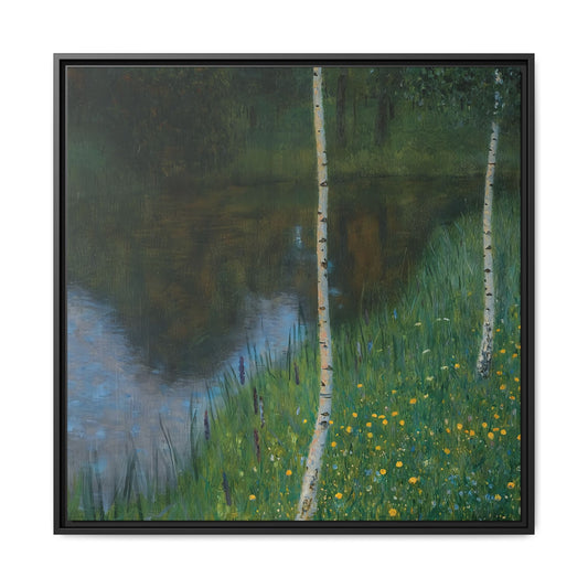 Lakeshore With Birches by Gustav Klimt / Toile encadrée sur caisse américaine