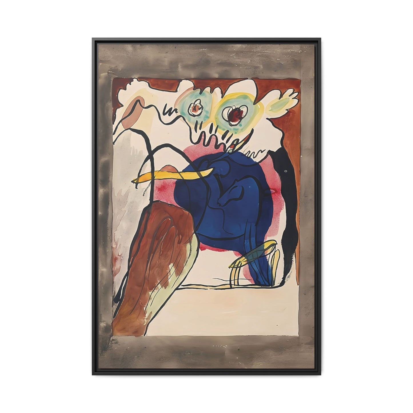 Design for the cover of the almanac "The Blue Rider" II (1911) by Wassily Kandinsky / Toile encadrée sur caisse américaine
