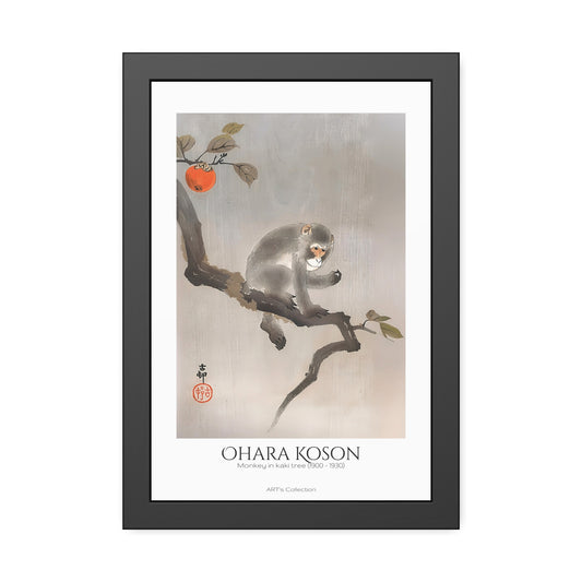 Monkey in kaki tree (1900-1930) by Ohara Koson / Affiche Encadrée série ART's Collection