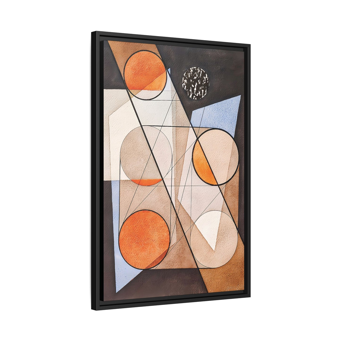 Composition aux cercles symétriques (1932) by László Moholy-Nagy / Toile encadrée sur caisse américaine