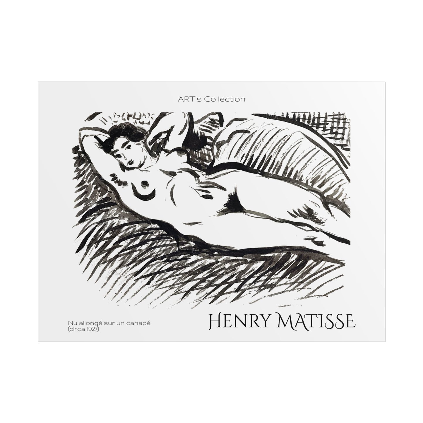Nu allongé sur un canapé (circa 1927) by Henry Matisse / Affiche imprimée - Série ART's Collection