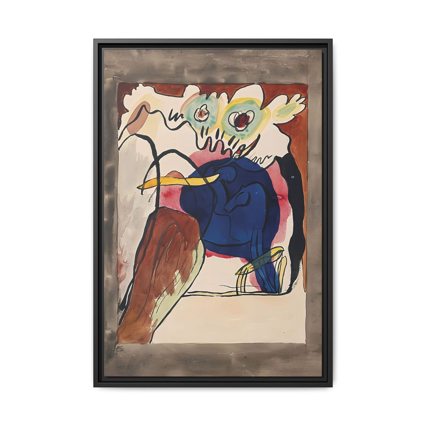 Design for the cover of the almanac "The Blue Rider" II (1911) by Wassily Kandinsky / Toile encadrée sur caisse américaine