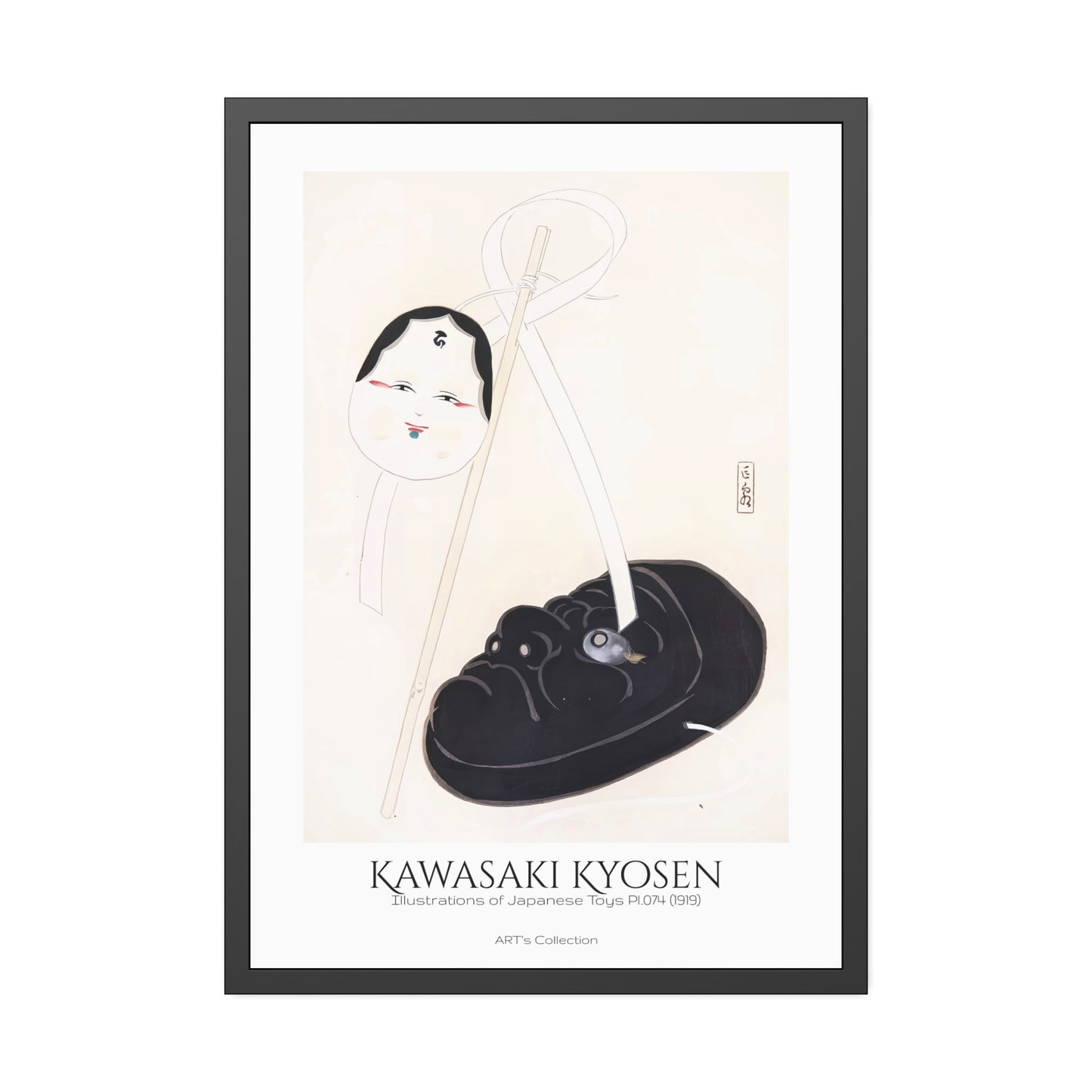 Illustrations of Japanese Toys Pl.074 (1919) by Kawasaki Kyosen / Affiche Encadrée série ART's Collection