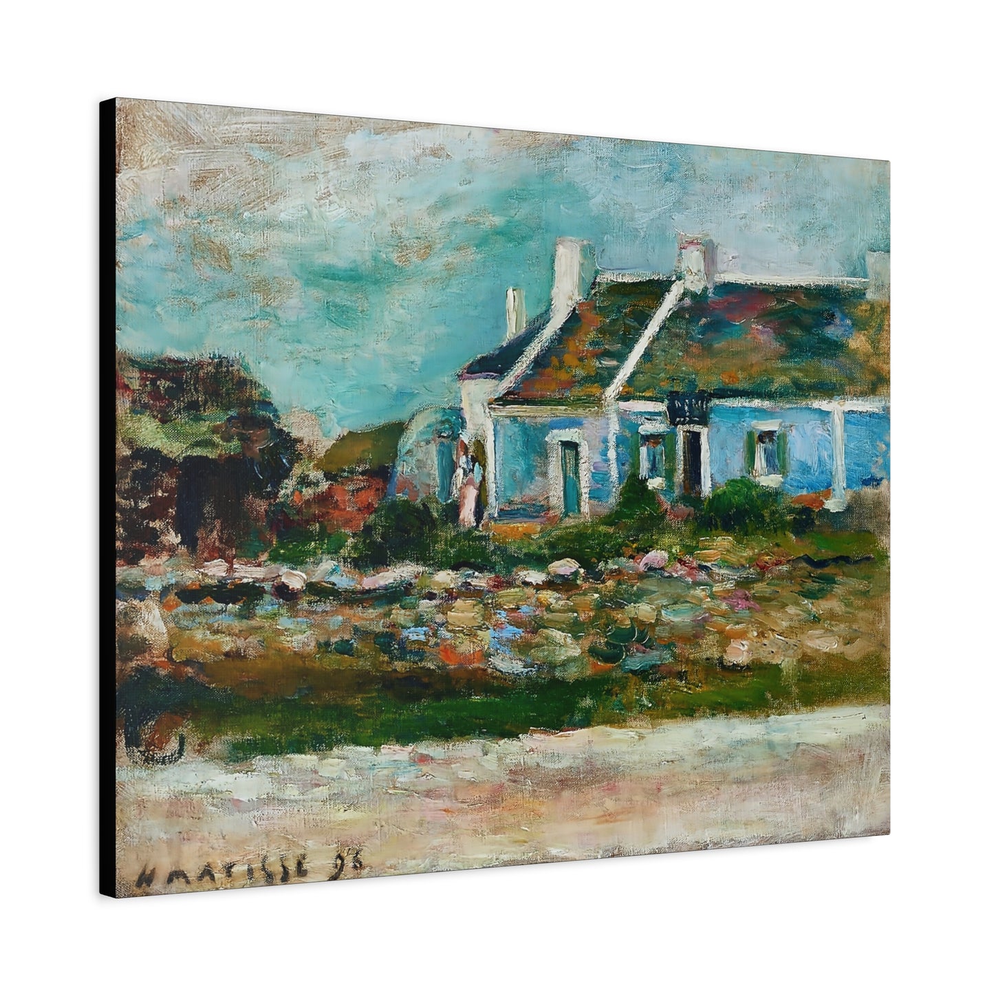 Entrée de cabaret Breton (1896) by Henri Matisse / Reproduction Fine Art sur Toile / Flanc Large Epaisseur 3.2 cm - 1.25 inch