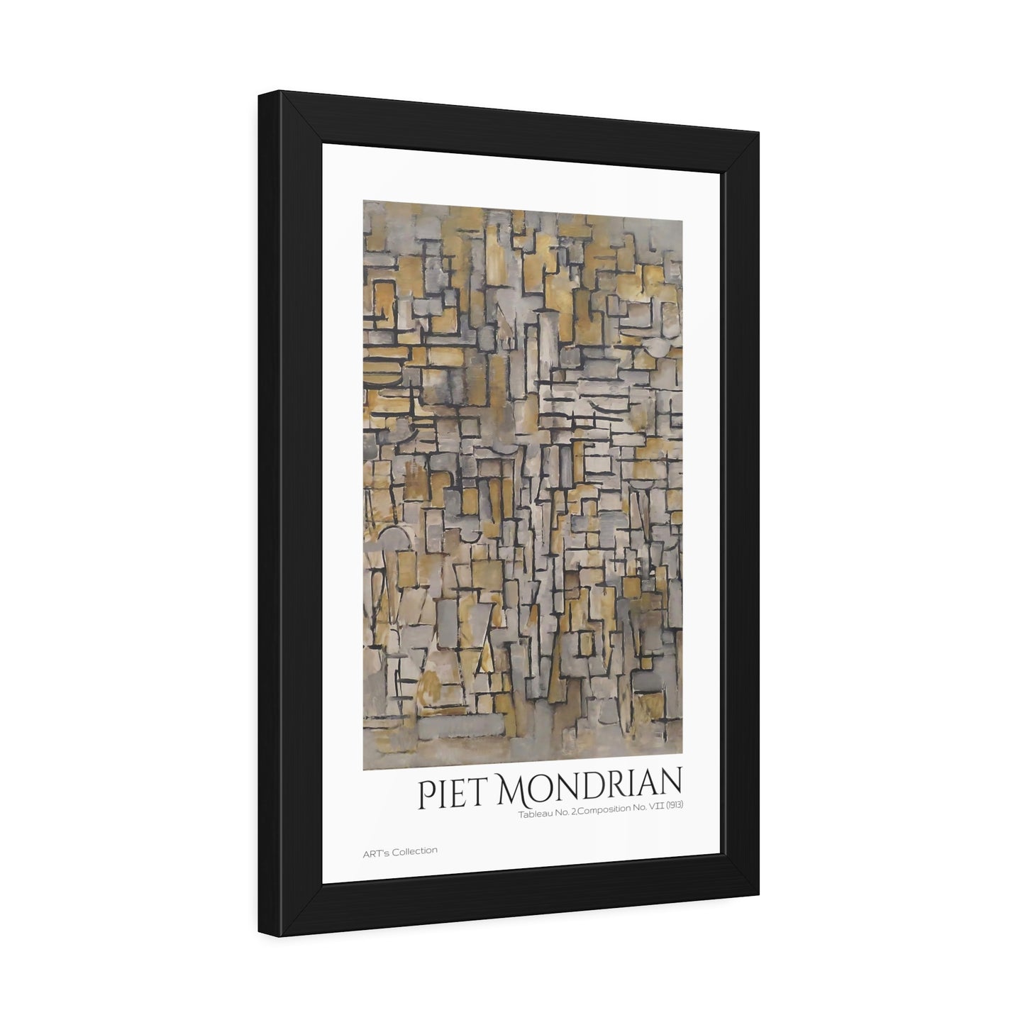 Tableau No. 2,Composition No. VII (1913) by Piet Mondrian / Affiche Encadrée série ART's Collection