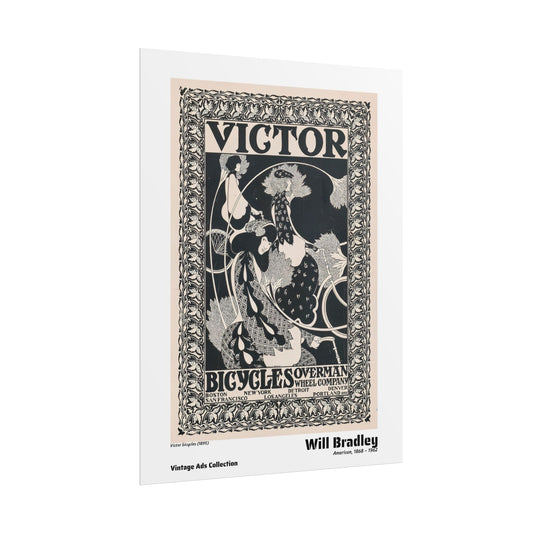 Victor bicycles (1895) by Will Bradley / Affiche imprimée - Série Vintage Ads Collection
