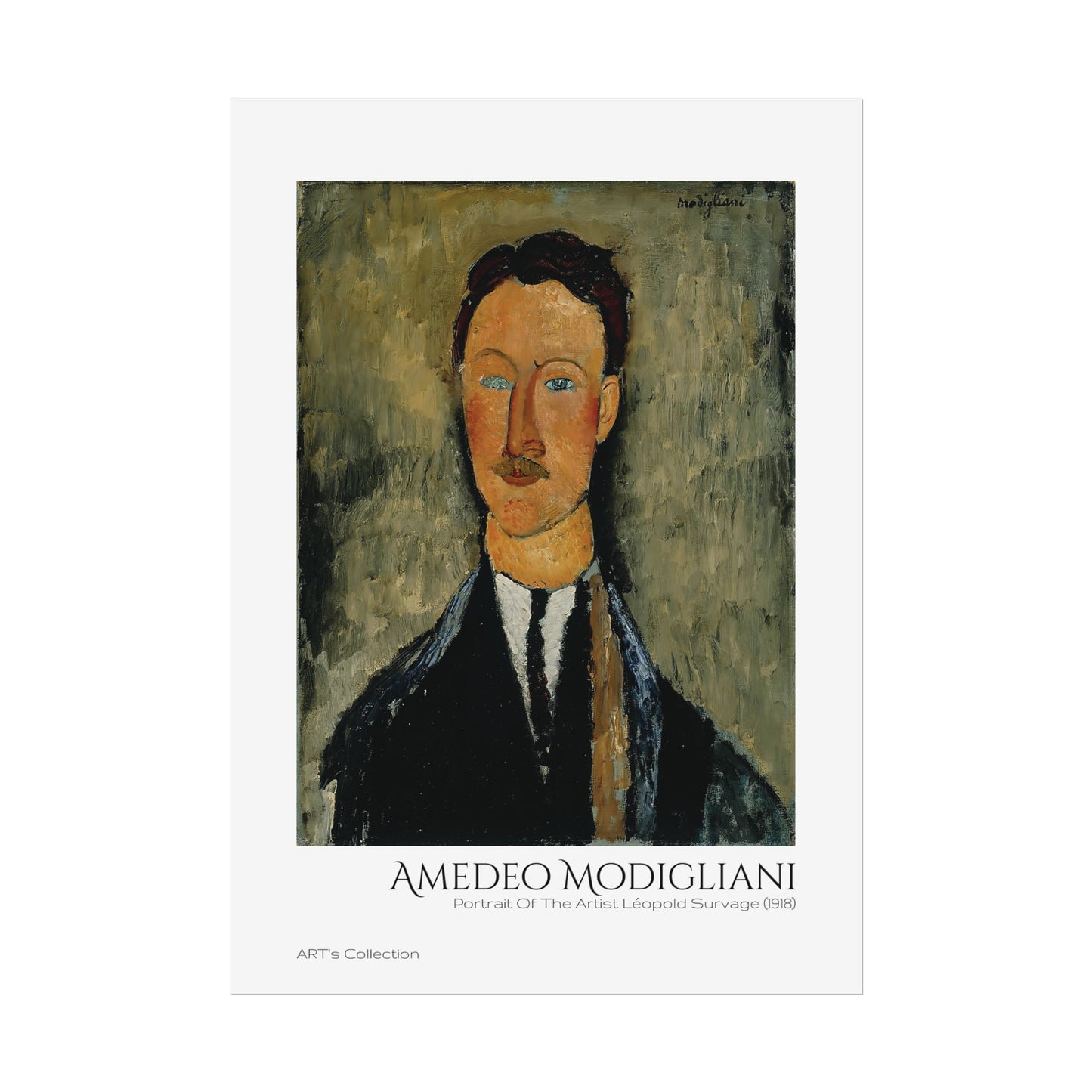 Portrait Of The Artist Léopold Survage (1918) by Amedeo Modigliani / Affiche imprimée - Série ART's Collection
