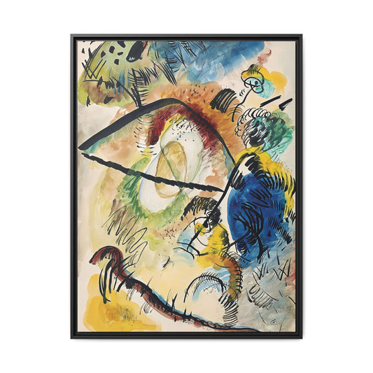 Wassily Kandinsky / Watercolor IX With Black Lines (1913) / Toile encadrée sur caisse américaine