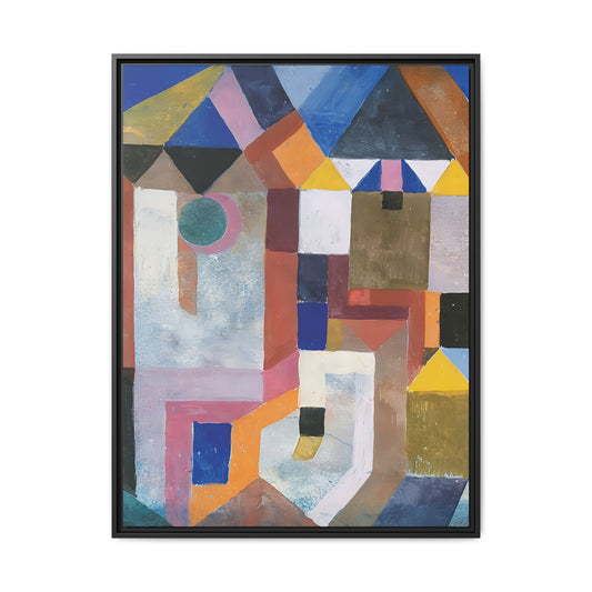 Colorful Architecture (1917) by Paul Klee / Toile encadrée sur caisse américaine